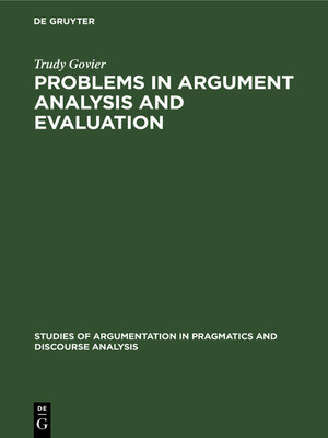 cover image of Problems in Argument Analysis and Evaluation